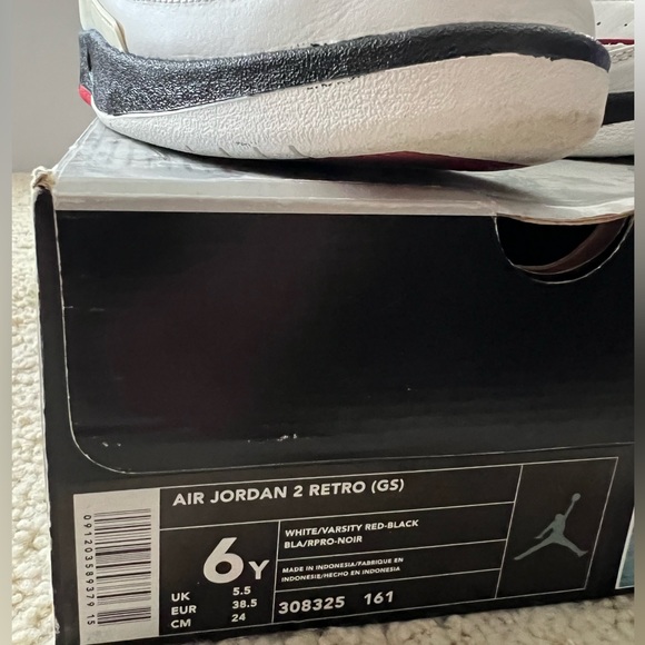 Nike Jordan 2 II retro Chicago sneakers 2004 OG ORIGINAL shoes varsity- 6 y 8 w - Picture 10 of 10